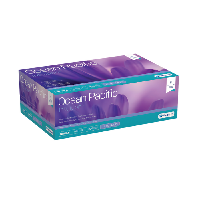 MEDICOM Ocean Pacific INTUITION Lilac Blue Nitrile Medical Exam Gloves