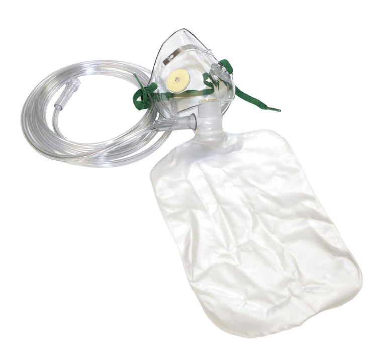 OXYGEN MASK PEDIATRIC NON-REBREATHER WITH RESERVOIR BAG & 7' TUBING EACH