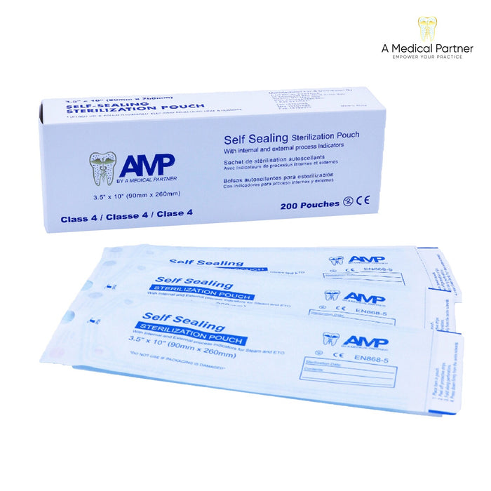 AMP Class 4 Self-Sealing Sterilization Pouches 200 pouches/box