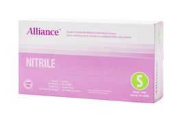 Alliance Nitrile Powder Free Examination Gloves, Box/100, Case/10 boxes