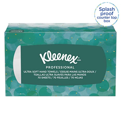 Kleenex Hand Towels (11268), Ultra Soft and Absorbent, Pop-Up Box, 18 Boxes/Case, 70 Paper Hand Towels/Box,White