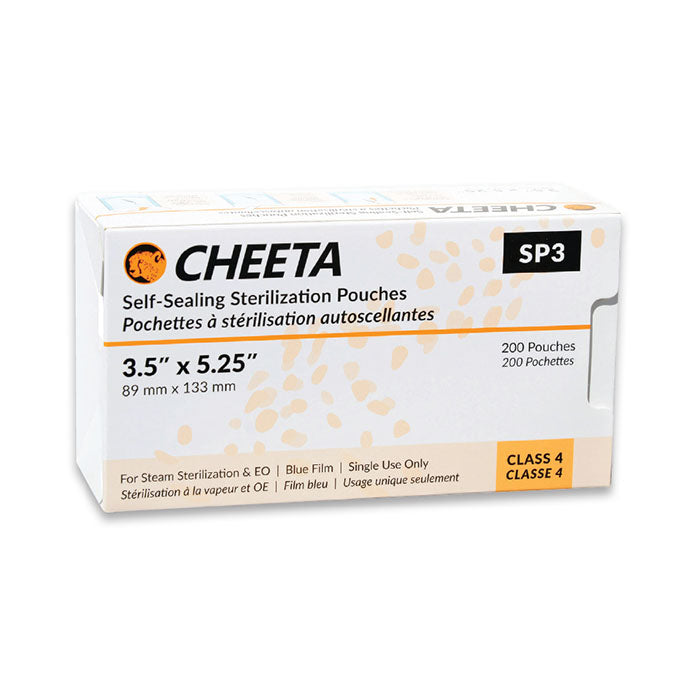 CHEETA Class 4 Self-Sealing Sterilization Pouches, 200 Pouches/Box