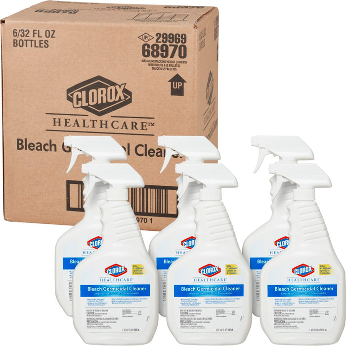 Clorox Healthcare Bleach Germicidal Disinfectant/Sanitizer, 6x32 FL OZ bottles (boxed)