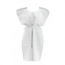 DISPOSABLE EXAM GOWN 3PLY TISSUE/POLY/TISSUE CONSTRUCTION, 50 PCS/ CASE