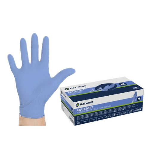 Halyard AquaSoft Nitrile Powder Free Gloves, 2.8-3.1 mil, Box of 300