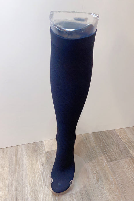 Navy Blue Crossways: Medical Compression Socks 20-30 mmHg