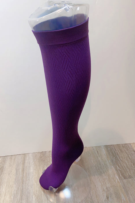 Purple Stripes: Medical Compression Socks 20-30 mmHg