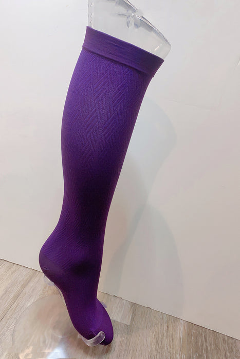 Purple Stripes: Medical Compression Socks 20-30 mmHg