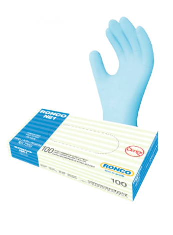 Ronco NE1 Nitrile Disposable Gloves, Box of 100 — MEDLEE