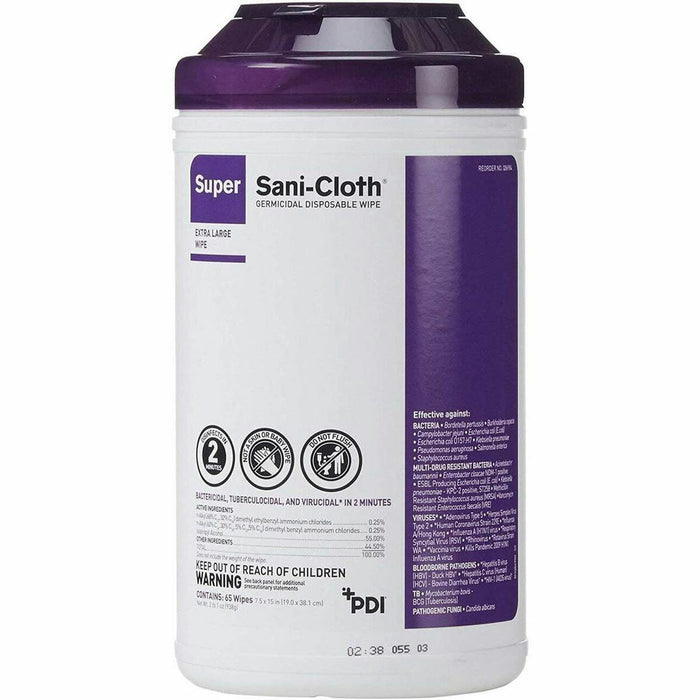 PDI Super Sani-Cloth Disinfectant/Sanitizer Wipes , X-Large Wipes /65