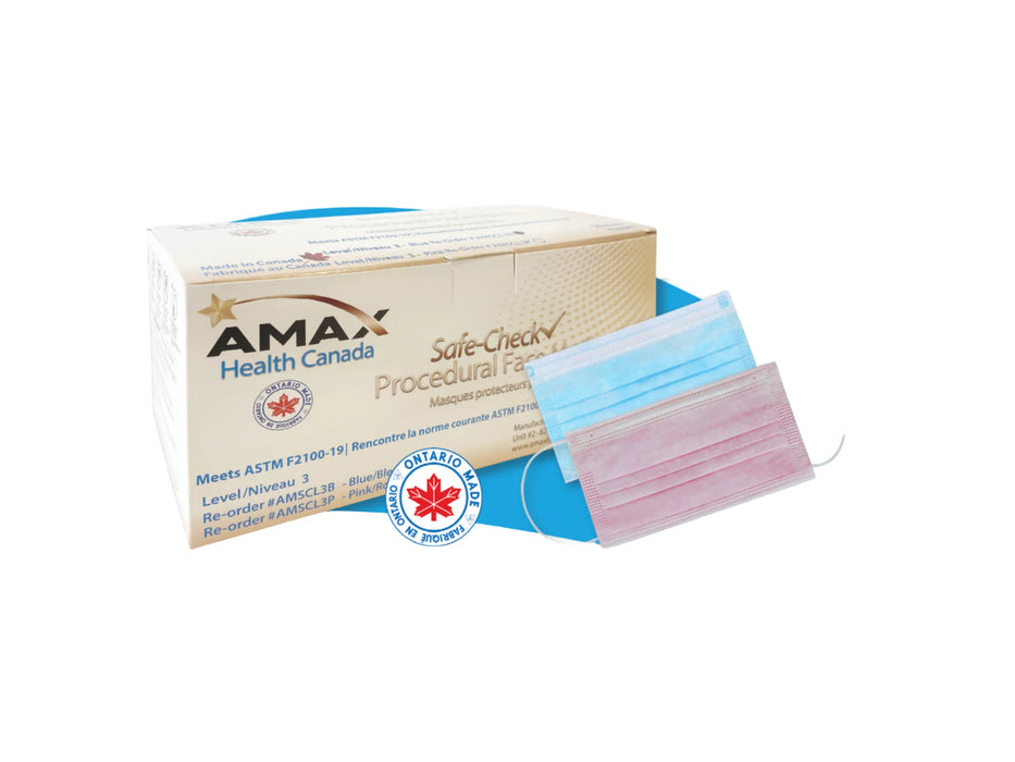 AMAX ASTM Level 3 Ultra Soft Safe-Check Face Masks, 50 masks/Box Case Volume Only