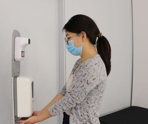 Hands-Free Thermometer and sanitizer stand