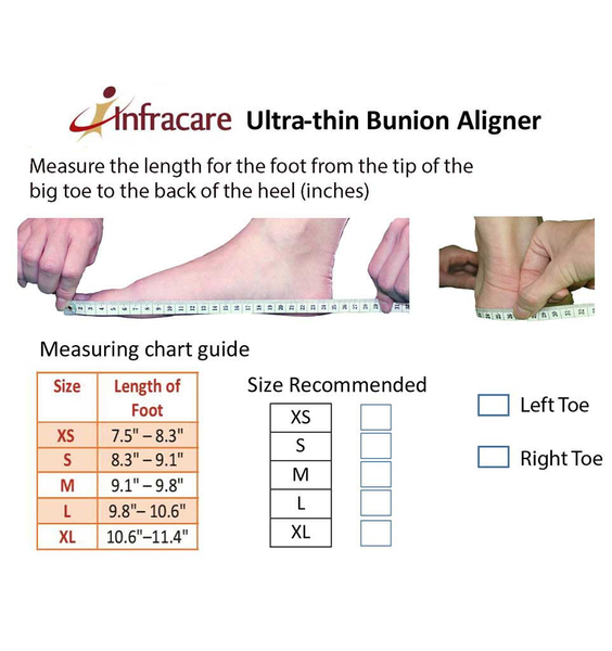 Infracare Ultra-thin Day time/24 Hour Bunion Aligner