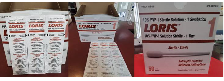 Loris Sterile Solution 10% PVP-1-Swabstick, Case Quantity