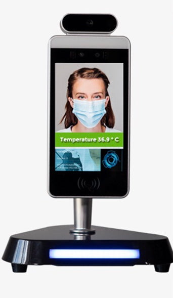 Thermometers On Stands With Facial Recognition/ Face Recognition With Face Mask Temperature Detection