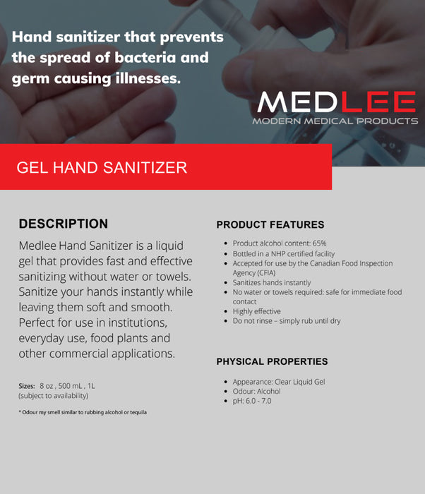 Hand Sanitizer Gel, 12X1Litre (Boxed)
