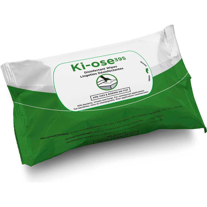 (Case Quantity Order Only) Ki-Ose 395 Surface Disinfectant Wipes/Sanitizer Wipes, 5.9" x 7.8", 30 Wipes/Pack, 96 Packs/Case
