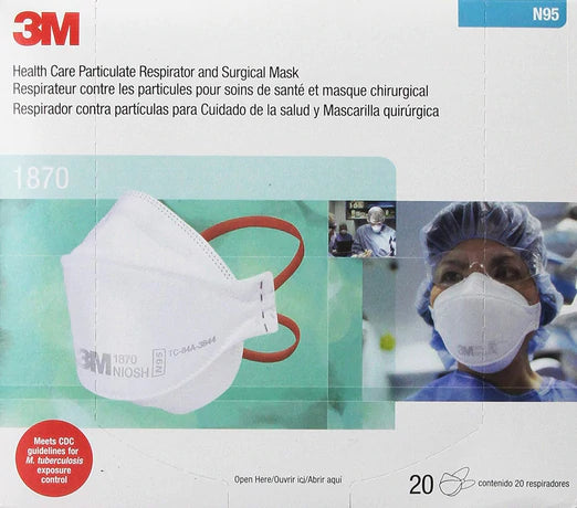 1870+ 3M Aura N95 Respirator Mask - 440 PC/CS (Boxed)