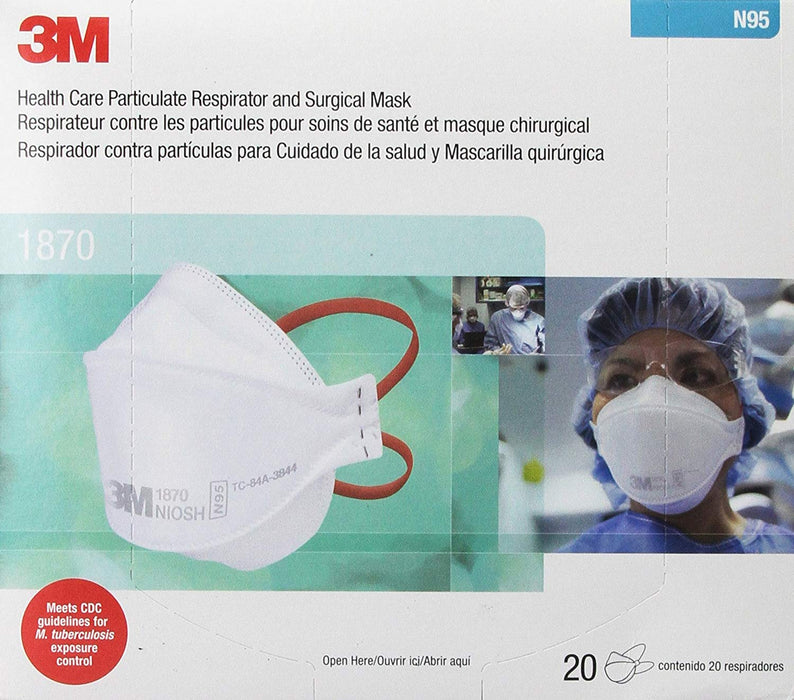 1870+ 3M Aura N95 Respirator Mask - 240PC/CS (Boxed)