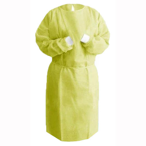 Yellow Isolation Gown.  Pack of 10
